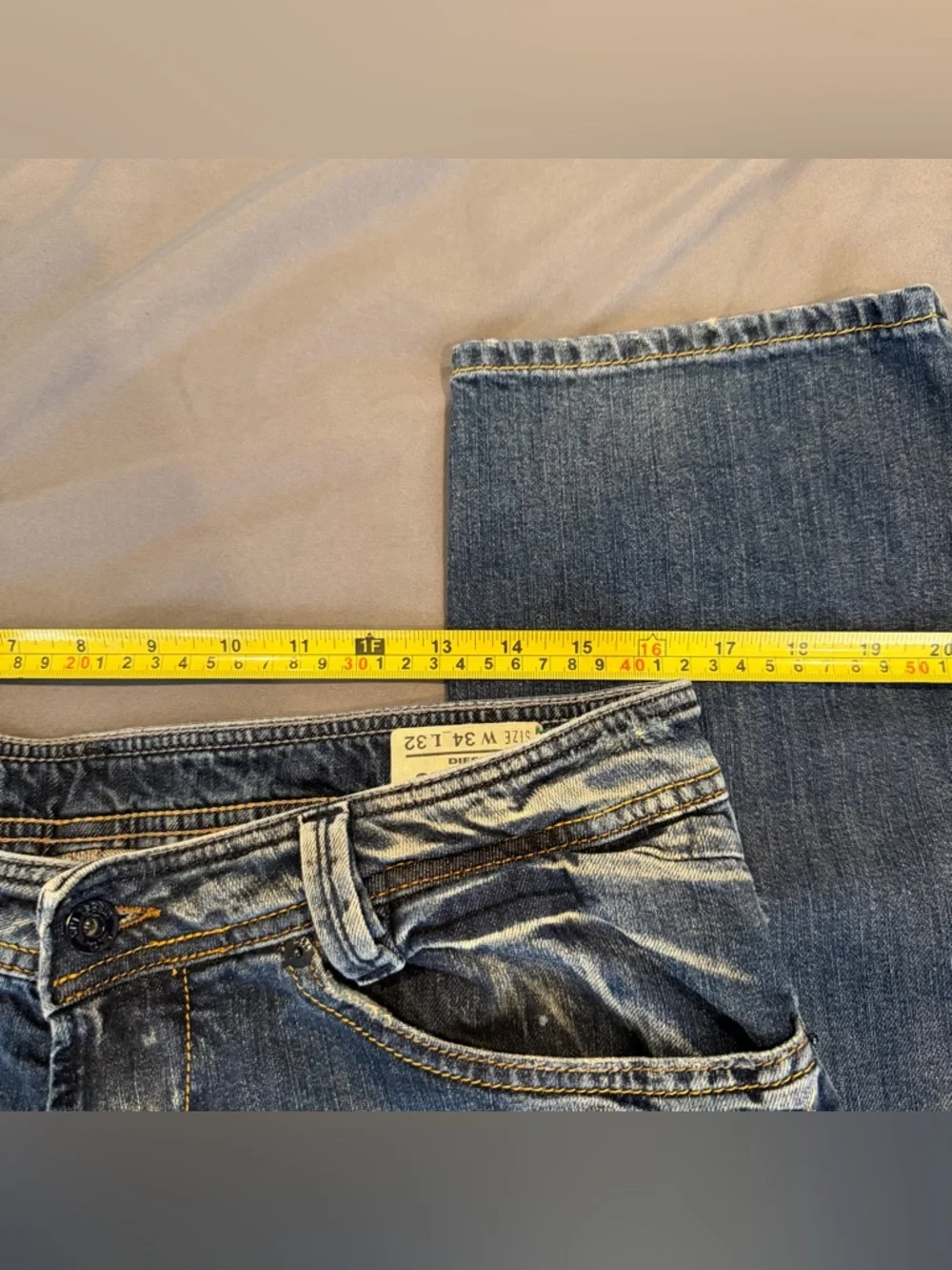 DIESEL Slammer Men's JEANS DENIM Waist 34/32 Distressed Made In Italy Button Fly